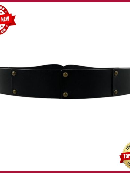 High Waist Fold Disc Linked Boho Antique Brass Circle Metal Studded Cowhide main image 7